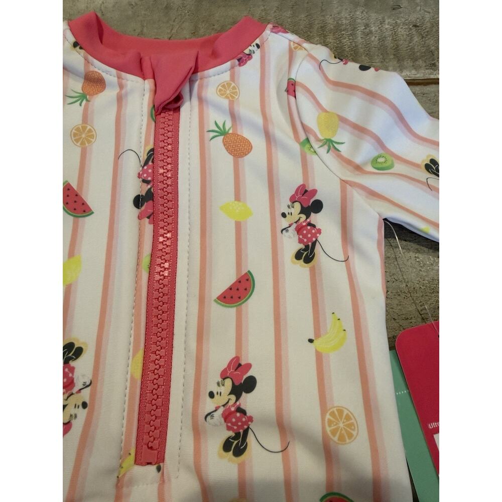 Old Navy Disney Minnie Mouse One Piece Swim Rashgaurd Girls 0-3 Months NWT - Picture 2 of 5